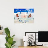 Schöne Beach Foto Collage Hochzeit Willkommen Poster (Heimbüro)