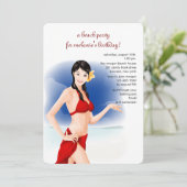 Schöne Beach Girl Einladung (Stehend Vorderseite)