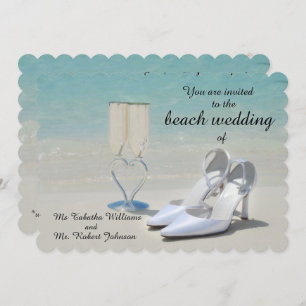 Schöne Beach Hochzeit Einladung