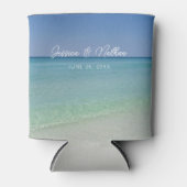 Schöne Beach Horizon Personalisierte Hochzeit Dosenkühler (Vorderseite)