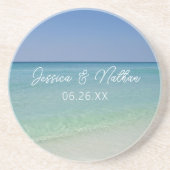 Schöne Beach Horizon Personalisierte Hochzeit Getränkeuntersetzer (Vorne)