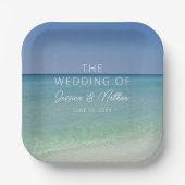 Schöne Beach Horizon Personalisierte Hochzeit Pappteller (Vorderseite)