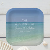 Schöne Beach Horizon Personalisierte Hochzeit Pappteller