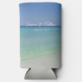 Schöne Beach Horizon Personalisierte Hochzeit Selters Dosenkühler (Vorderseite)