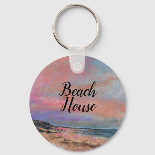 Schöne Beach House Art Key Chain Schlüsselanhänger (Vorderseite)