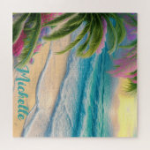 Schöne Beach Ocean Waves Muscheln Puzzle (Horizontal)