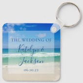 Schöne Beach Waves Fotografie Custom Wedding Schlüsselanhänger (Rückseite)