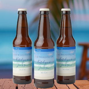 Schöne Beach Waves Fotografie Wedding Mini Bierflaschenetikett