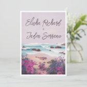 Schöne Beach Waves Landschaft Sommer Hochzeit Einladung (Stehend Vorderseite)