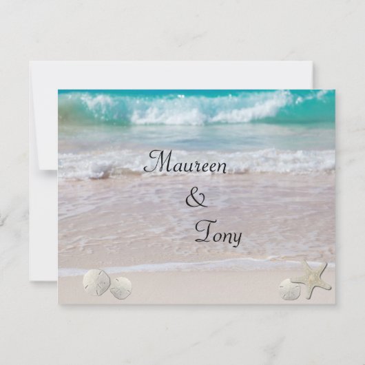Schöne, Beach Wedding Einladung (Rückseite)