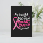 Schöne Beautiful Friend Breast Cancour Survivor Karte (Stehend Vorderseite)