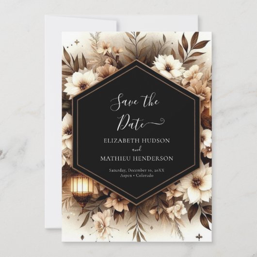 Schöne, bedruckbare rustikale Hochzeit Save The Date (Vorderseite)