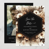 Schöne, bedruckbare rustikale Hochzeit Save The Date (Vorne/Hinten)