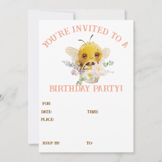 Schöne Bee-Einladung Einladung (Vorderseite)