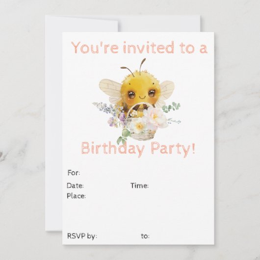 Schöne Bee-Einladung Einladung (Vorderseite)