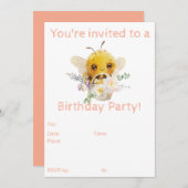 Schöne Bee-Einladung Einladung (Vorne/Hinten)