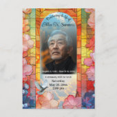 Schöne Beerdigungsankündigung, verkleidete Glaskar Begleitkarte (Vorderseite)