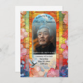 Schöne Beerdigungsankündigung, verkleidete Glaskar Begleitkarte (Vorne/Hinten)