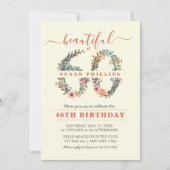 Schöne bei 60 Blumennummer Einladung (Vorderseite)