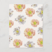 Schöne beige Blumenzettel und QR-Code Begleitkarte (Rückseite)