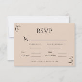 Schöne Beige einfache moderne Hochzeit RSVP Karte (Vorderseite)