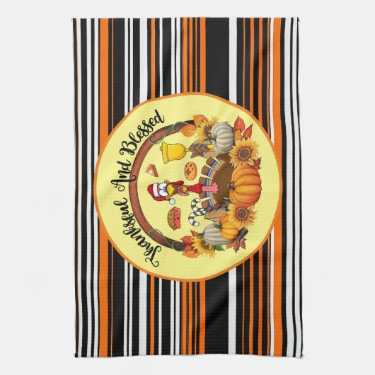 Schöne, beliebte Erntedank Herbstkollektion Geschirrtuch (Vertikal)