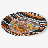 Schöne, beliebte Erntedank Herbstkollektion Pappteller (Schrägansicht)