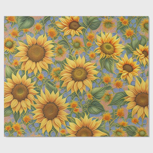 Schöne, beliebte Sonnenblumensammlung Geschenkpapier (Flach)