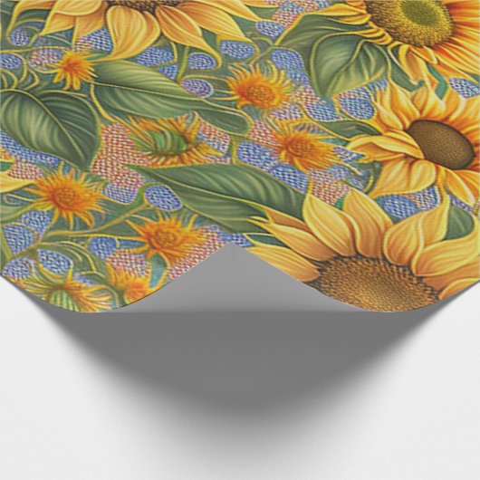 Schöne, beliebte Sonnenblumensammlung Geschenkpapier (Ecke)