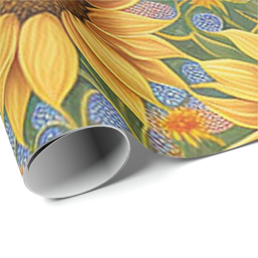 Schöne, beliebte Sonnenblumensammlung Geschenkpapier (Rolleneckpunkt)