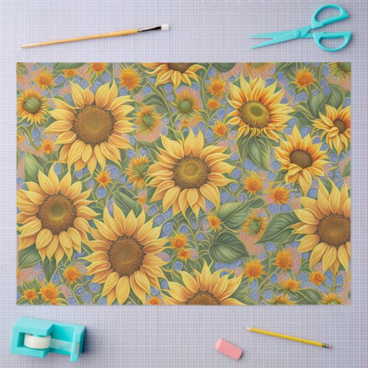 Schöne, beliebte Sonnenblumensammlung Seidenpapier (Basteln)