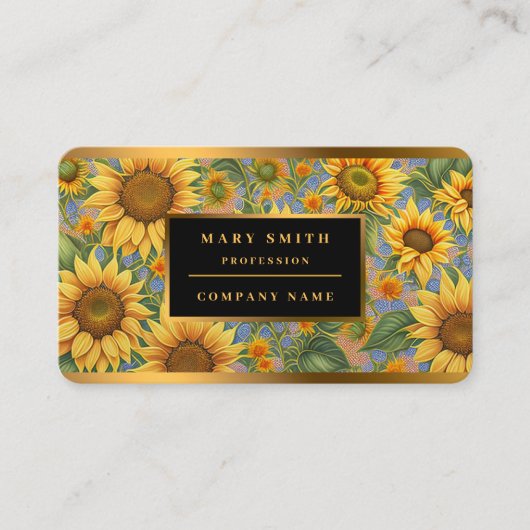 Schöne, beliebte Sonnenblumensammlung Visitenkarte (Vorderseite)