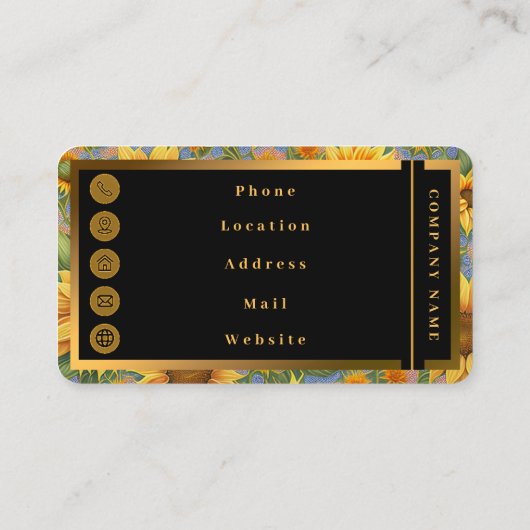 Schöne, beliebte Sonnenblumensammlung Visitenkarte (Rückseite)
