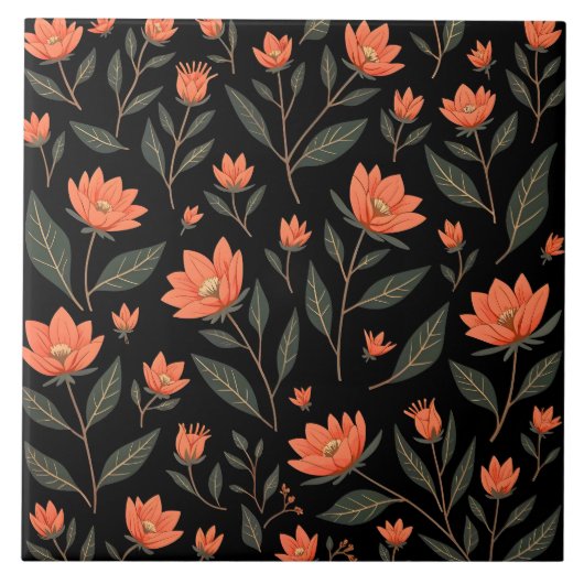 Schöne beliebte Vintage-Blumenkollektion Fliese (Vorderseite)