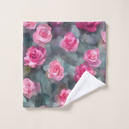 Schöne, beliebte Wasserfarben Rosengarten Sammlung Badhandtuch Set (Waschlappen)