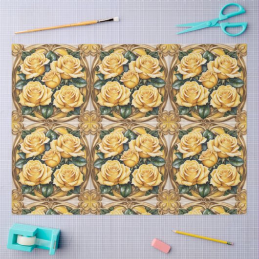 Schöne, beliebte Yellow Rose Collection Seidenpapier (Basteln)