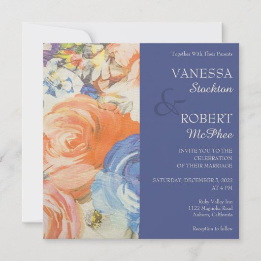 Schöne bemalte blumengeschichtliche Einladung (Vorderseite)