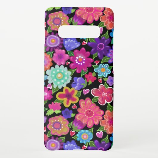 Schöne bemalte Boho-Blume Samsung Galaxy Hülle (Rückseite)