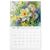 Schöne bemalte Geburtsmonate Blume Kalender (Mär 2026)