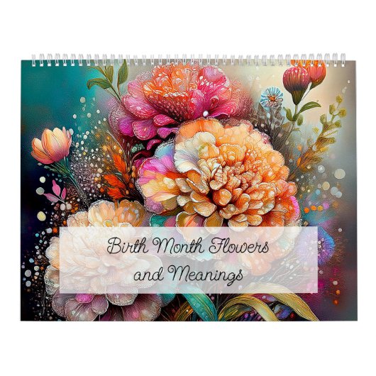 Schöne bemalte Geburtsmonate Blume Kalender (Titelbild)