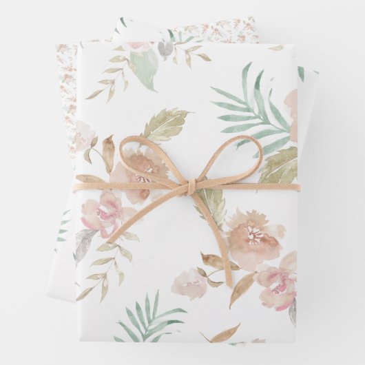 schöne, bemalte, weiche Blume Geschenkpapier Set (Beispiel)