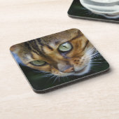 Schöne Bengalische Katze Getränkeuntersetzer (Linke Seite)