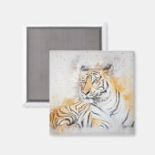 Schöne Bengalische Tigermalerei Magnet (Vorderseite/Rückseite)