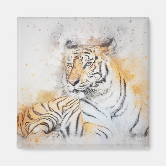 Schöne Bengalische Tigermalerei Magnet (Vorne)