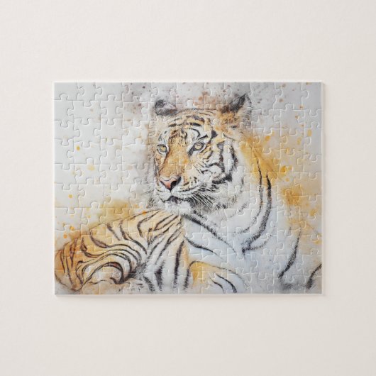 Schöne Bengalische Tigermalerei Puzzle (Horizontal)