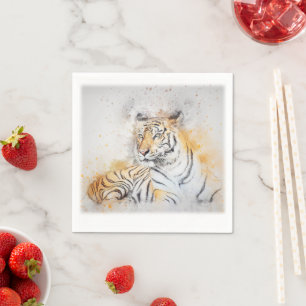 Schöne Bengalische Tigermalerei Serviette
