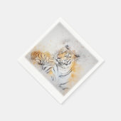 Schöne Bengalische Tigermalerei Serviette (Ecke)