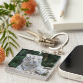 Schöne Bengalische White Tiger Fotografie Schlüsselanhänger (Vorderseite rechts)