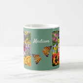 Schöne benutzerdefinierte Blume und InsektenCollag Kaffeetasse (Mittel)