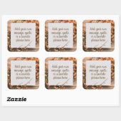 Schöne, benutzerdefinierte Text Rustikale Aufklebe Quadratischer Aufkleber (Blatt)